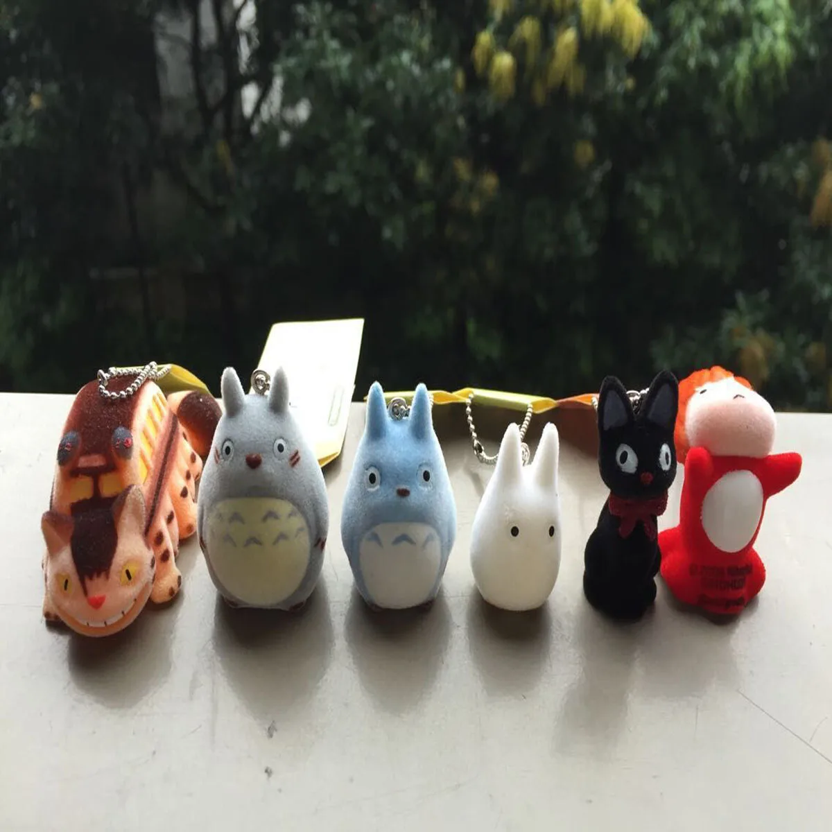 

6pcs/Lot Hayao Miyazaki Cartoon Movie My neighbor Totoro Ponyo on the Cliff KiKis Delivery Service Figure Toy Keychains