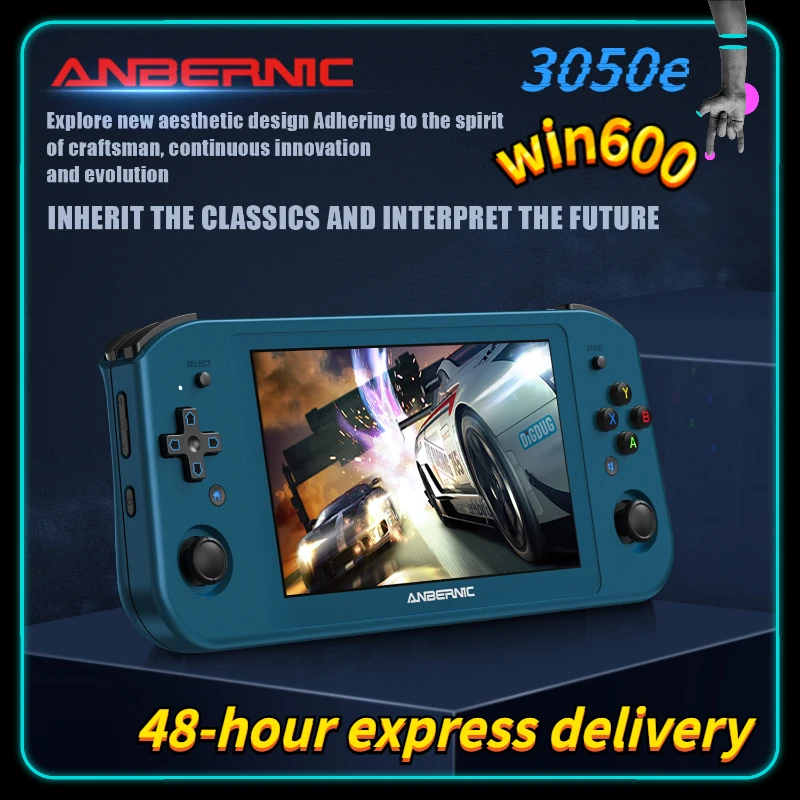 

Anbernic Win600 Handheld Game Console 5.94-INCH Portable PC Pocket Mini Laptop Win10/Steam OS System AMD 3050e Steam Deck WiFi 5