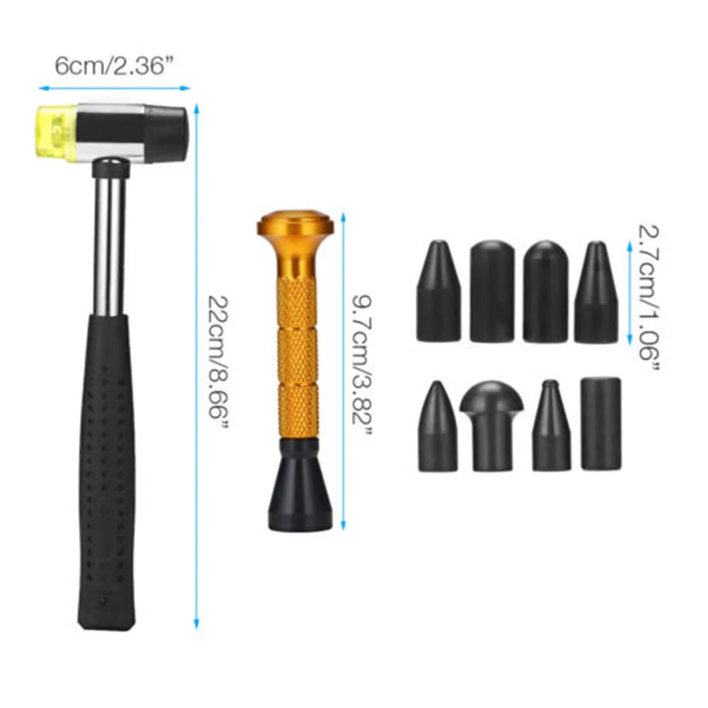 

100% Brand New Dent Repair Kit Tool Rubber Hammer Aluminum Tap Down Dent Removal Tool For The Dent Of Flat Metal