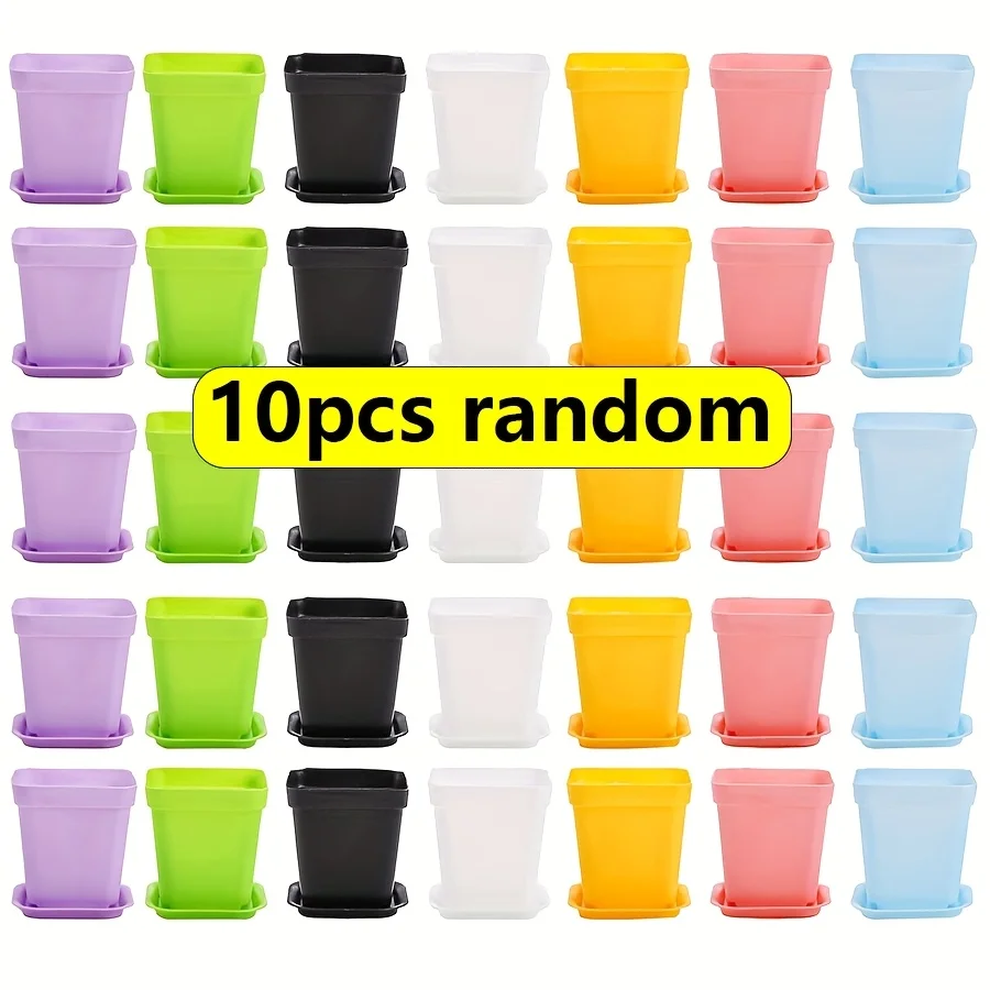 

Мини квадратные цветочные горшки пластиковые 10 шт