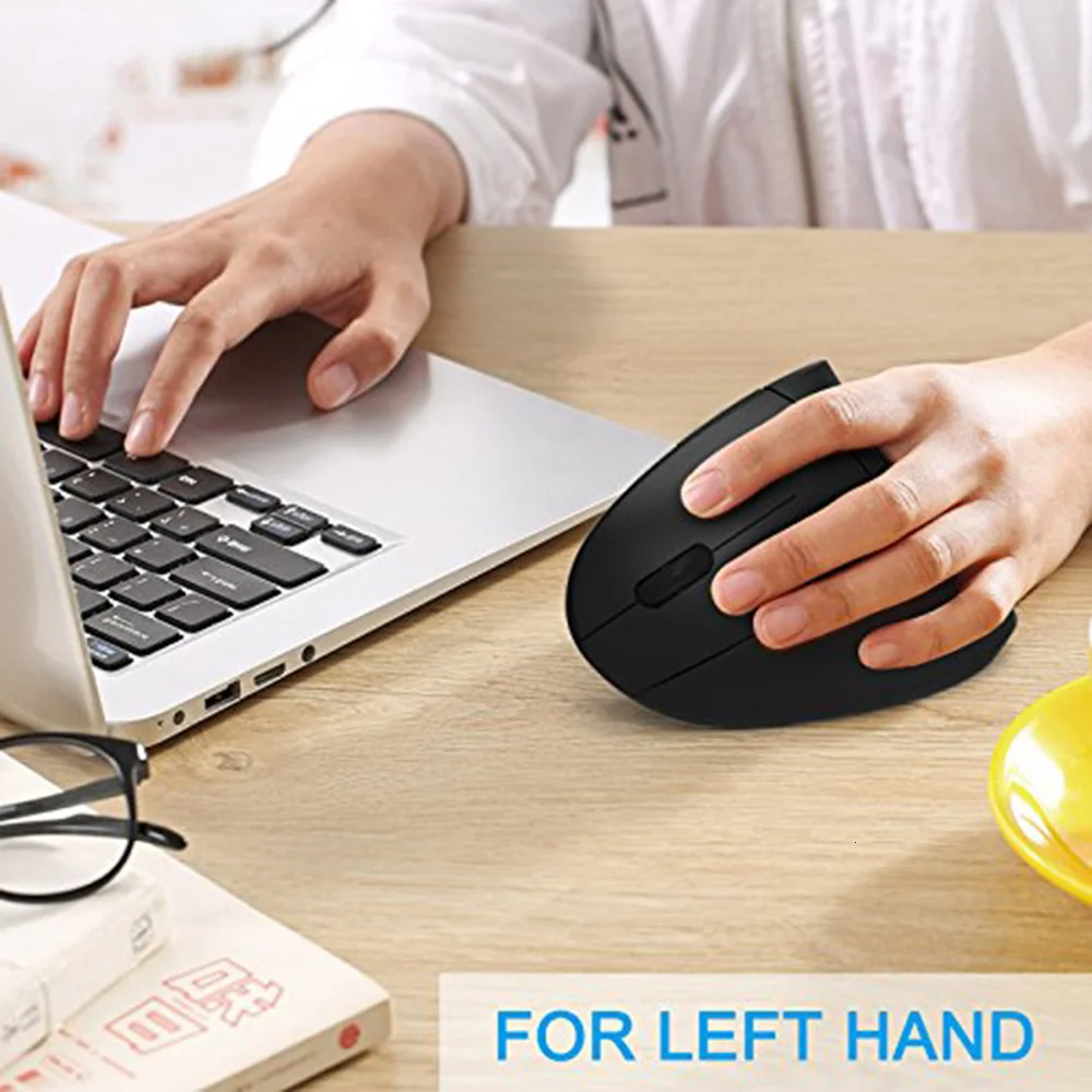 

Wireless Left Hand Mouse Ergonomic Vertical Mause USB Optical Wrist Healthy Computer Mice LED Backlit Mouse For Laptop Desktop