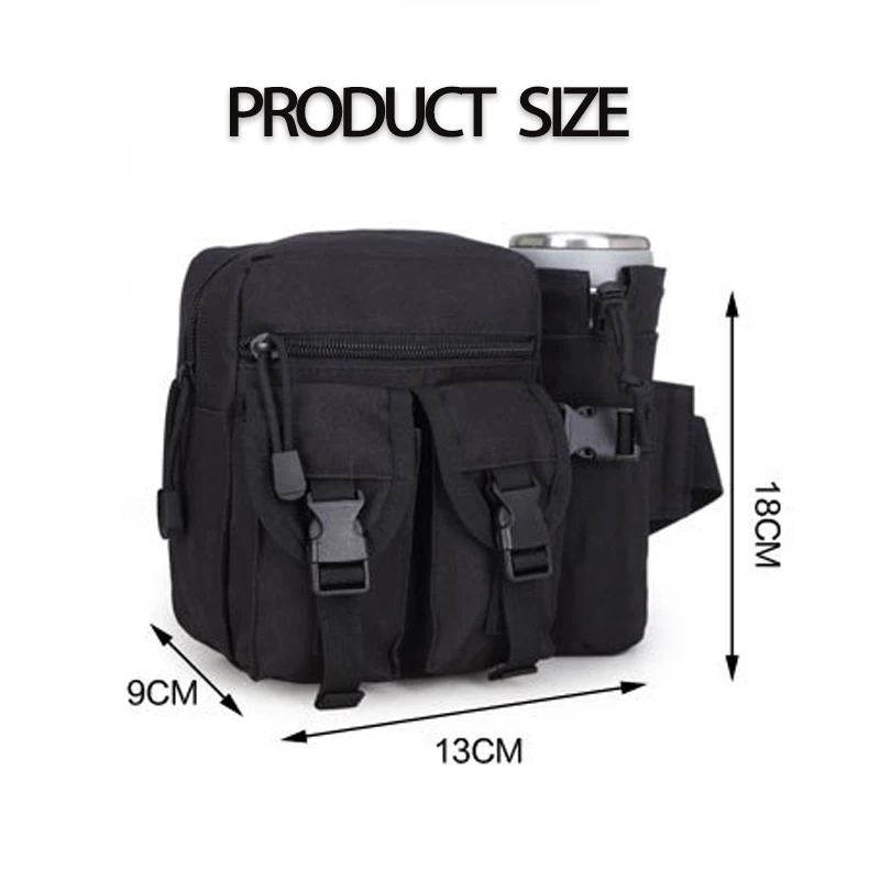 Military Tactics Backpack Water Bottle Fanny Pack Waterproof Running Waist Belt Bag Camping Nature Hike Outdoor Traveling Bag