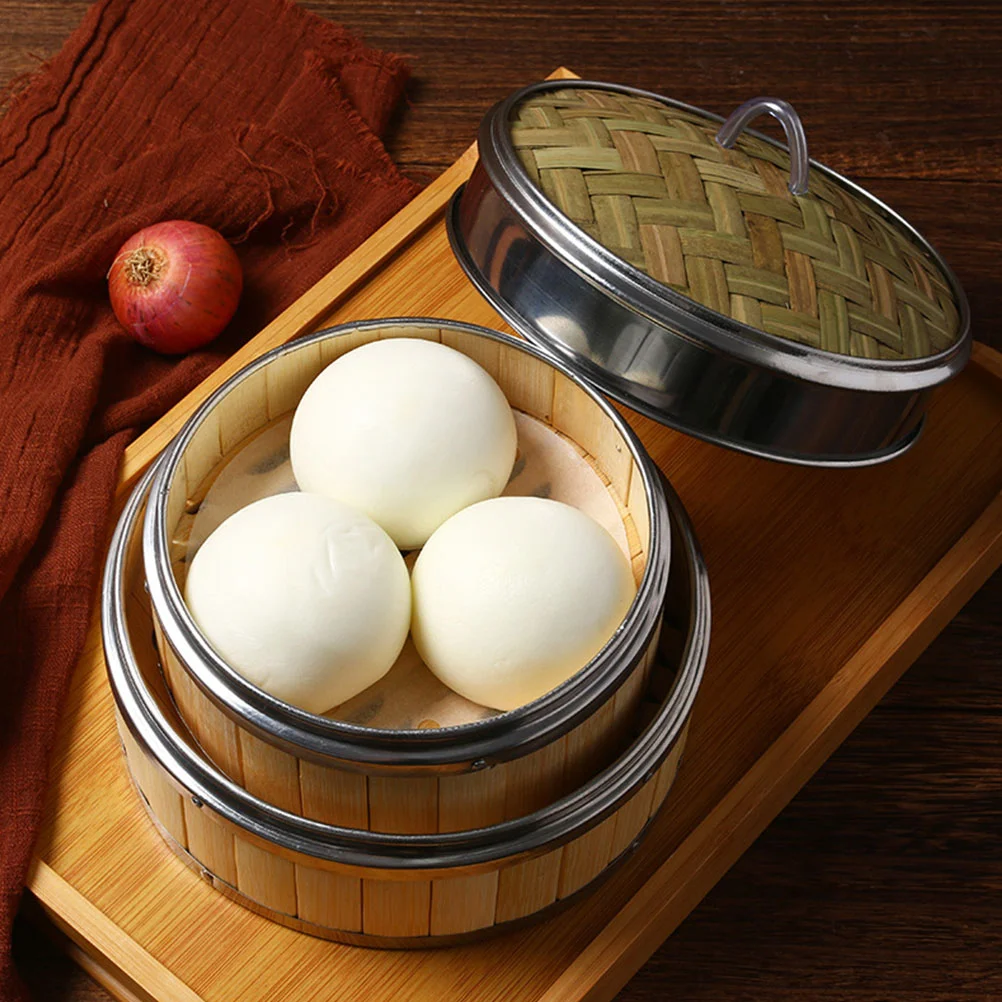 

Steamer Basket Food Pot Dim Sum Chinese Bamboo Steam Cookware Rice Baskets Wooden Asian Steaming Dumpling Saucepans Stainless