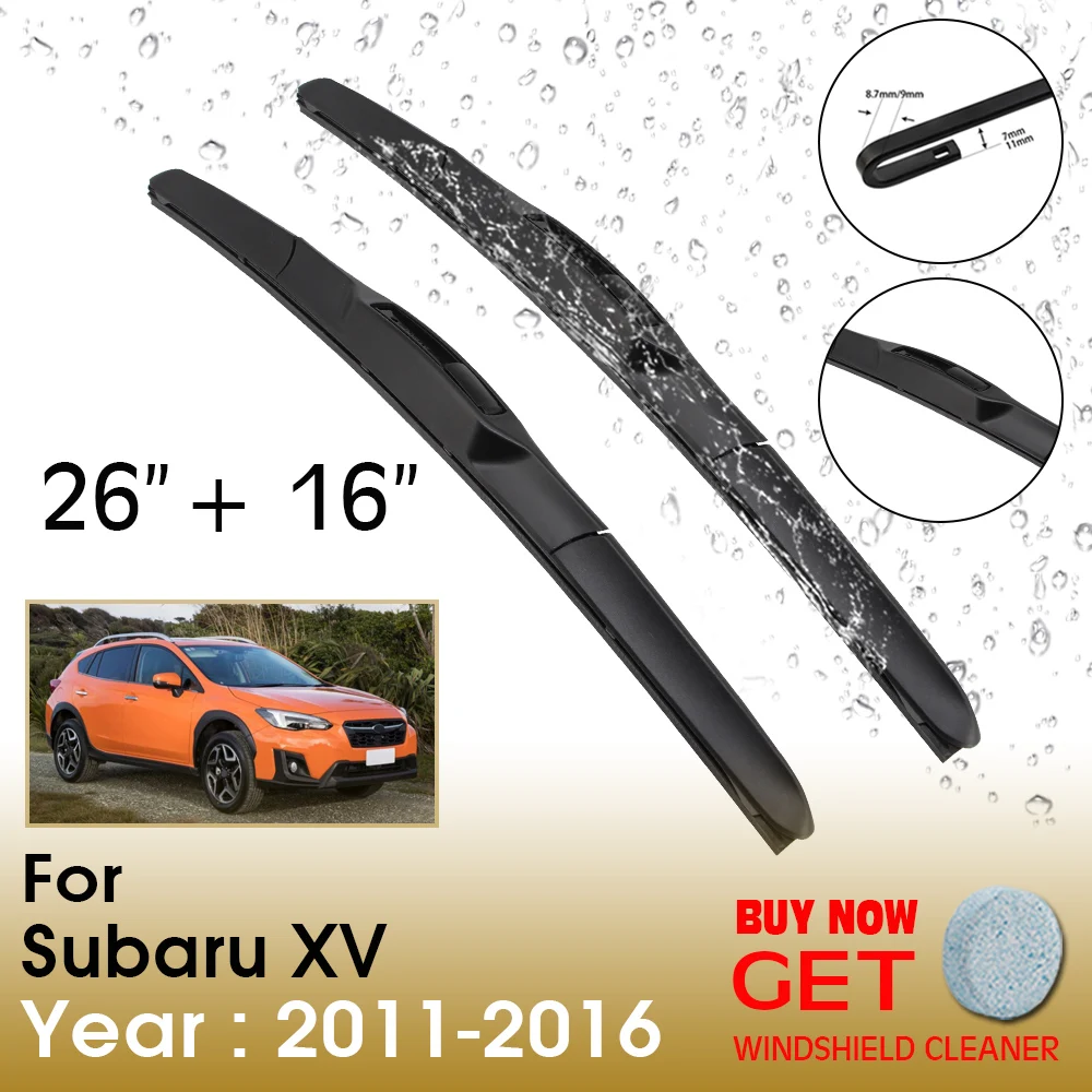 

Car Wiper Blade For Subaru XV 26"+16" 2011-2016 Front Window Washer Windscreen Windshield Wipers Blades Accessories