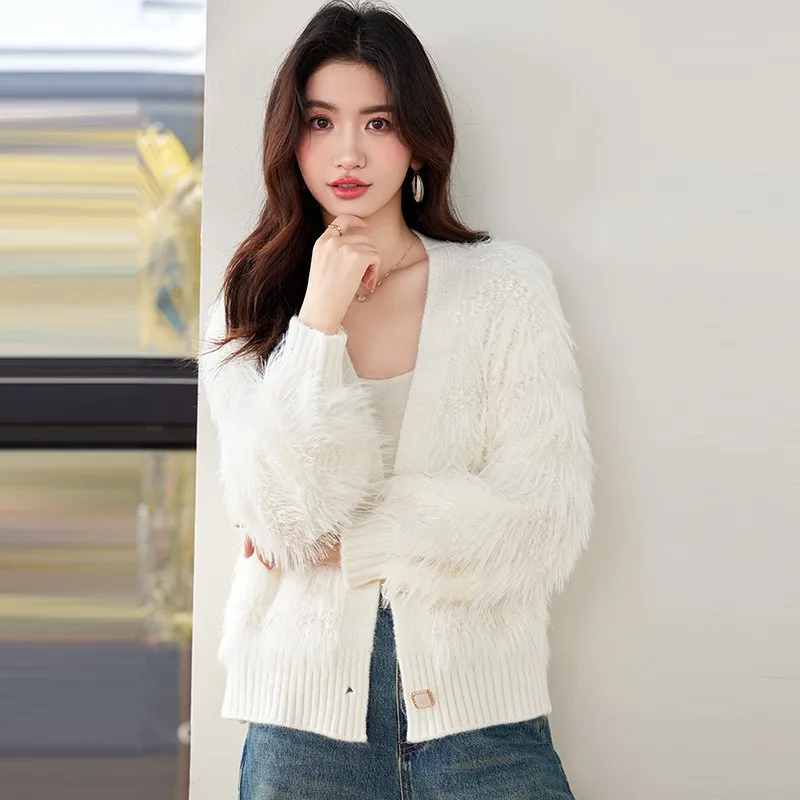 Женский повседневный свитер пальто Новое поступление 2024 осенняя мода базовые