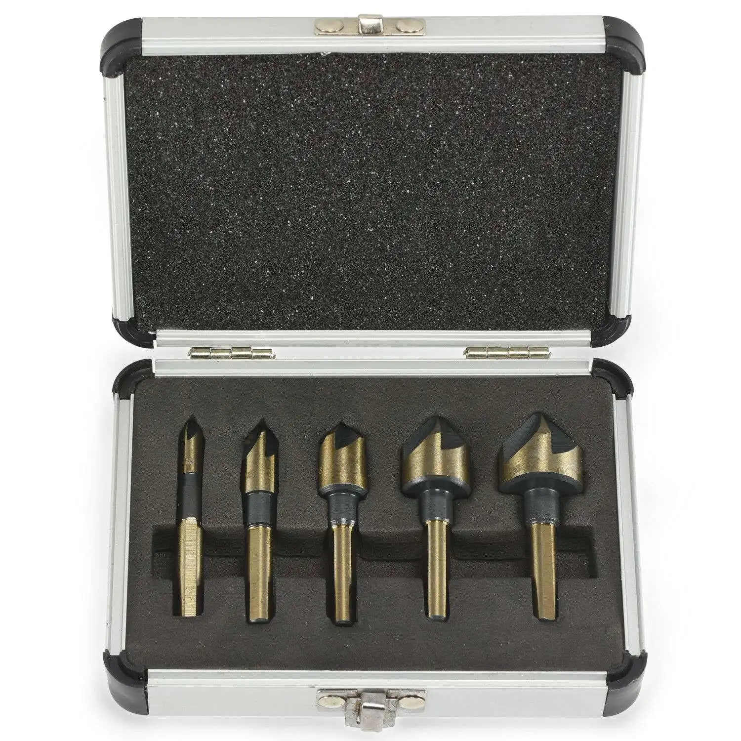 

5 Pieces 82 Degrees Countersink Drill Bit 5 Flute Chamfering Cutter Hand Tool Set