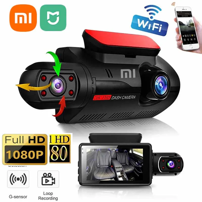 

XIAOMI MIJIA HD 1080P Dual Lens Dash Cam for Cars BlackBox Car Video Recorder with WIFI Night Vision G-sensor Loop Recording Dvr