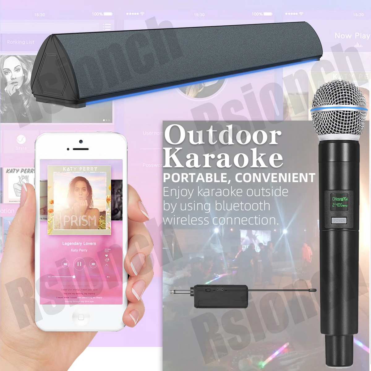 Звуковая панель для домашнего кинотеатра с микрофоном ТВ/телефона караоке