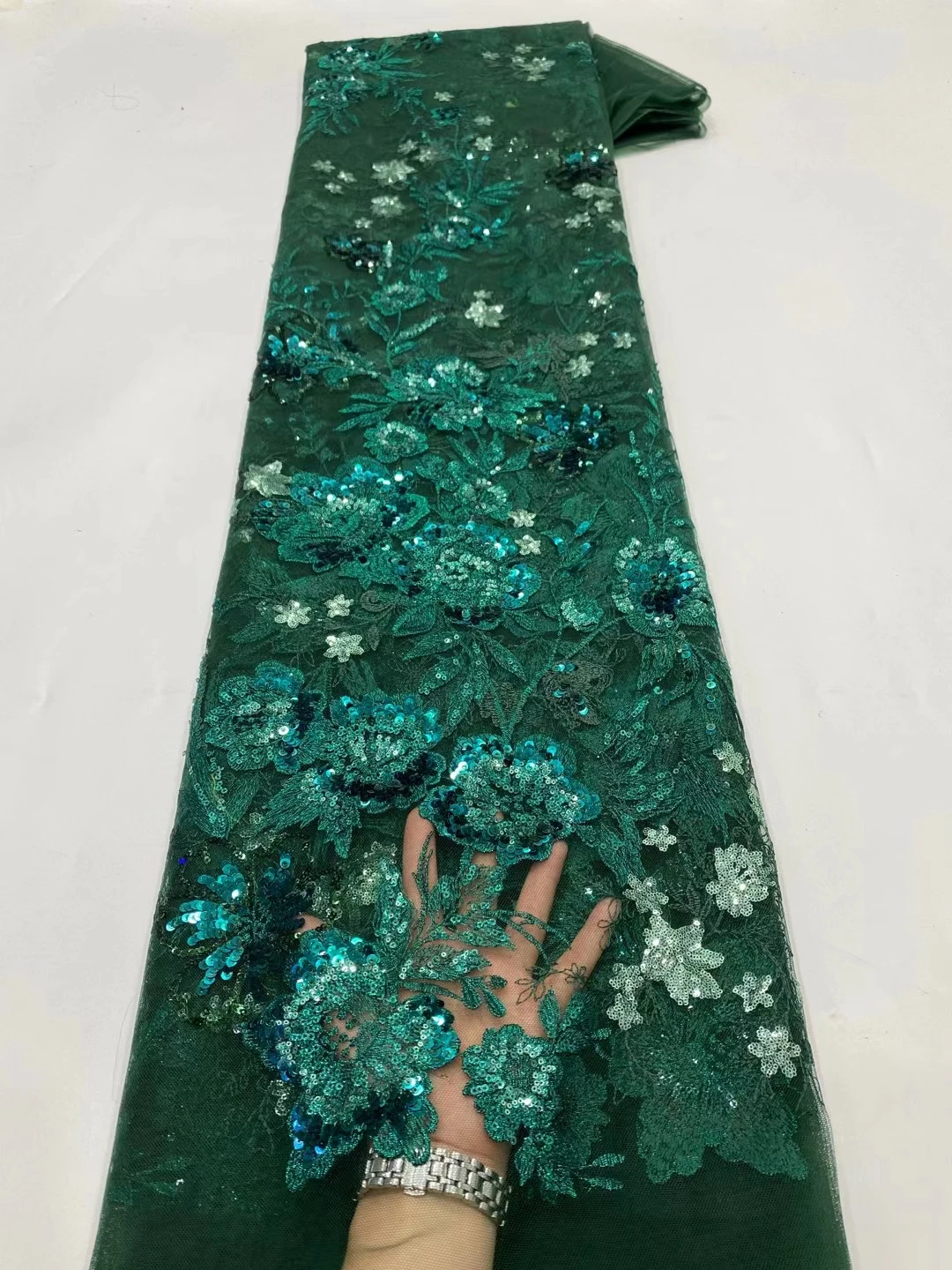 

Новый дизайн 2022, африканская сетчатая кружевная ткань, кружевная ткань для свадебного/церковного/вечернего платья с блестками, 5 ярдов, SDPN105