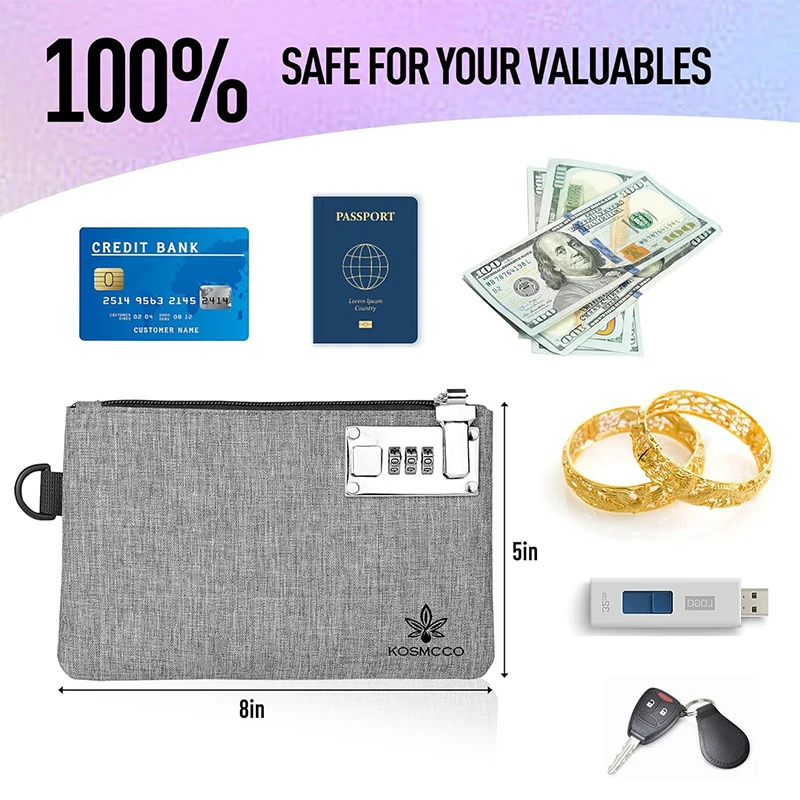 Запираемая сумка для денег прочные нейлоновые мешки банкнот портмоне монет