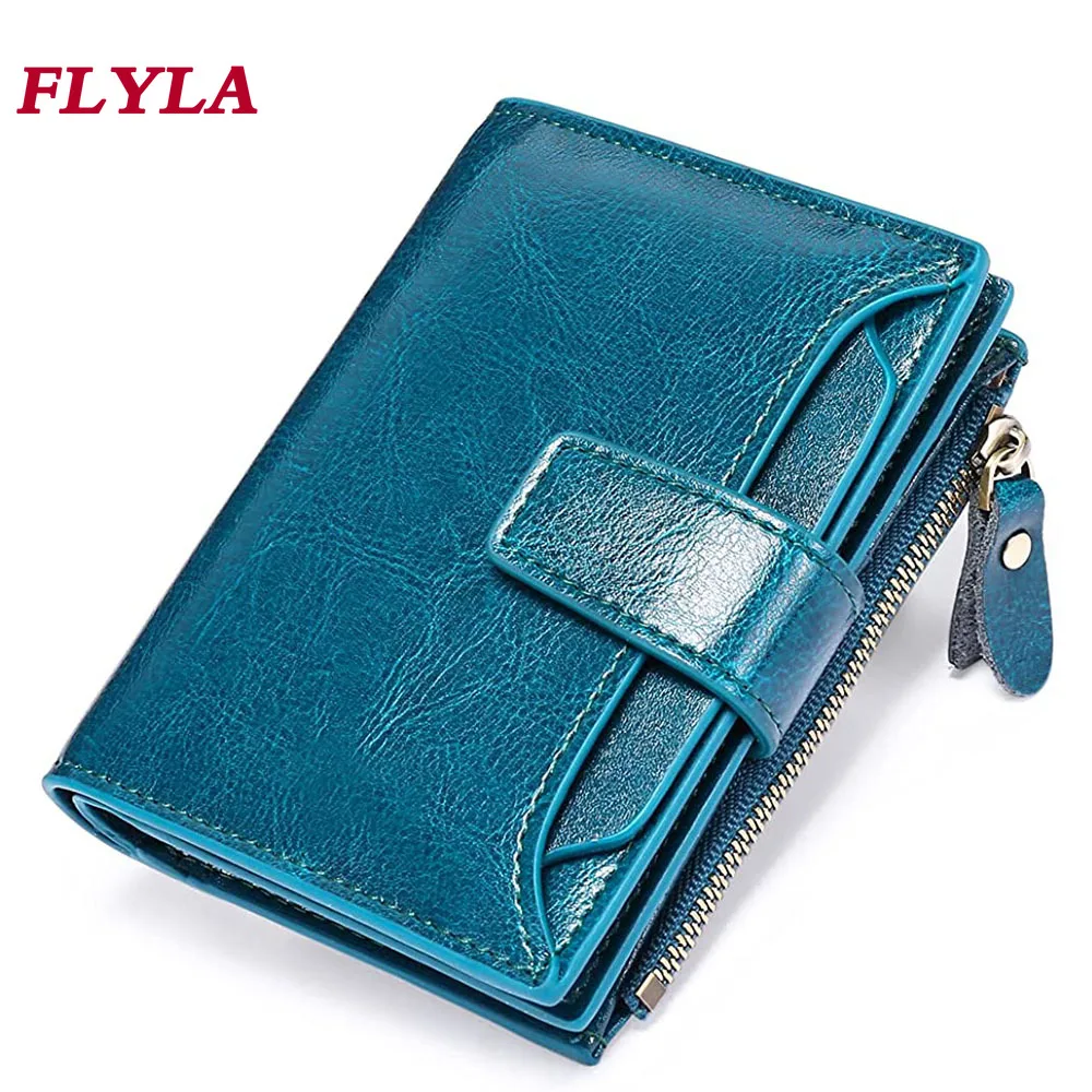 Small Wallet for Women Genuine Leather Bifold Compact RFID Blocking Multifunction Fashion Womens Wallet 1