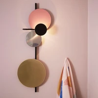 nordic loft personality colorful metal round circle led wall lamps art diy planet led wall sconce dinner bedside indoor lighting