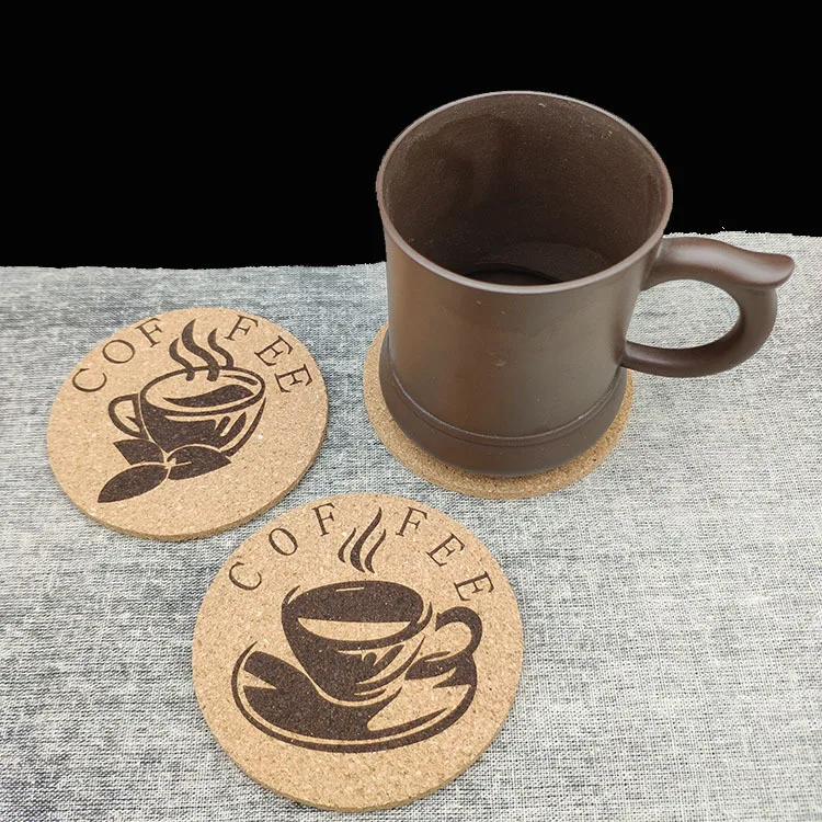 Natural Cork Coasters Heat-Resistant Round Coaster Drink Bar Tee Coffee Table for Housewarming Gift Kitchen 3.94IN |