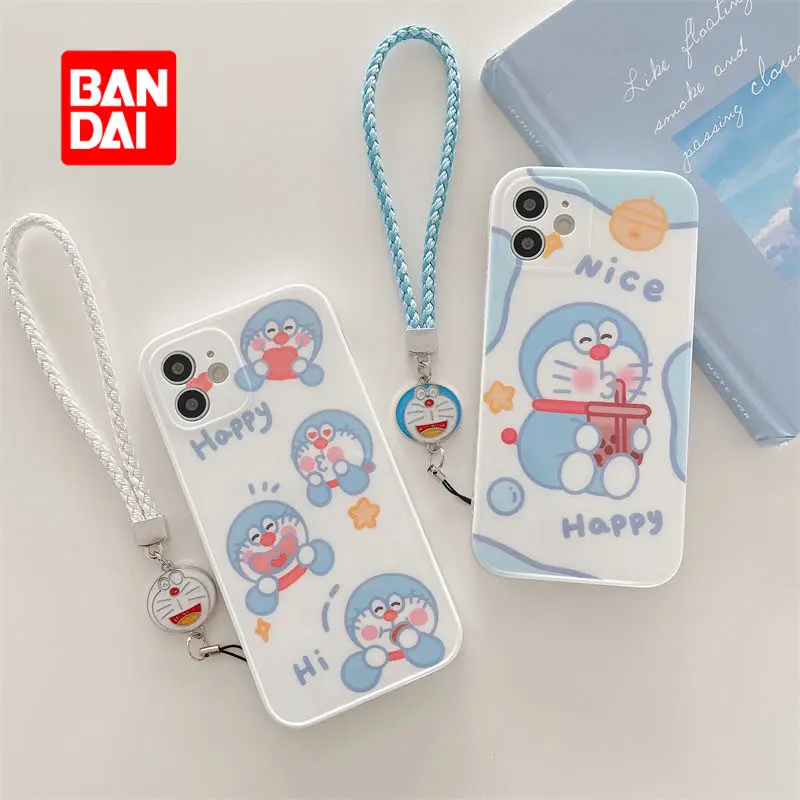 

Bandai Doraemon phone case for iPhone 13 13Pro 12 12Pro 11 Pro X XS Max XR 7 8 Plus Anti-fall Kawaii Cartoon Back Covers Shell