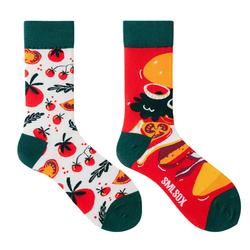 Новые модные носки с животным узором щенок кошка AB асимметричная утка-мандаринка