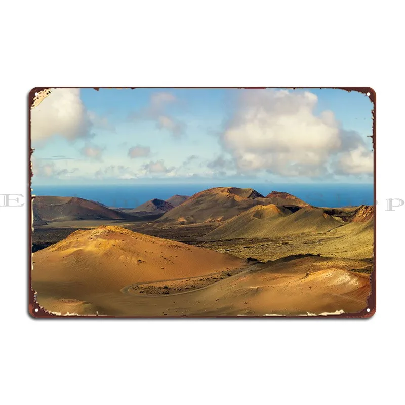 

Timanfaya вулкано панорамная металлическая табличка плакат паб настроить Настенный декор Печатный настроить жестяной знак плакат