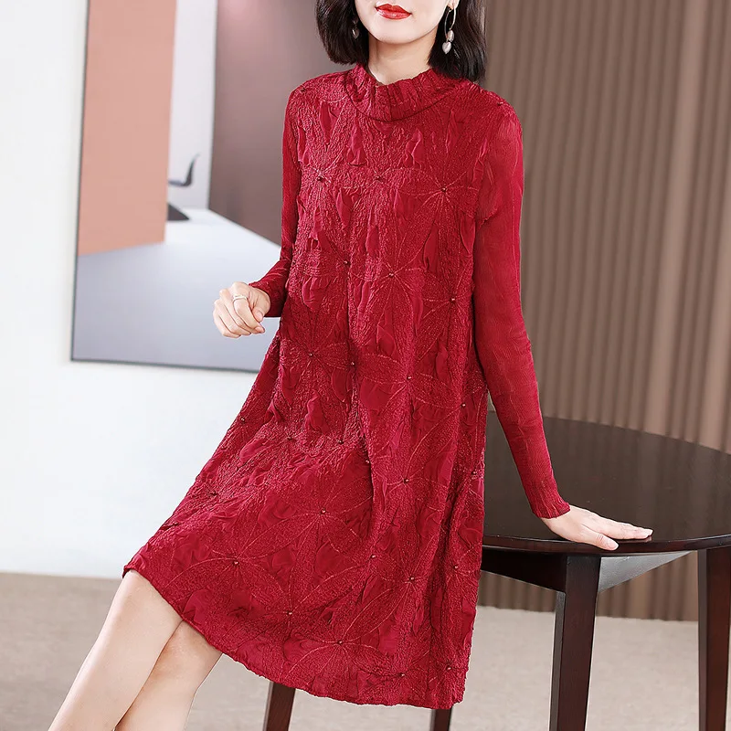 

Платье женское Плиссированное с длинным рукавом, на осень и зиму