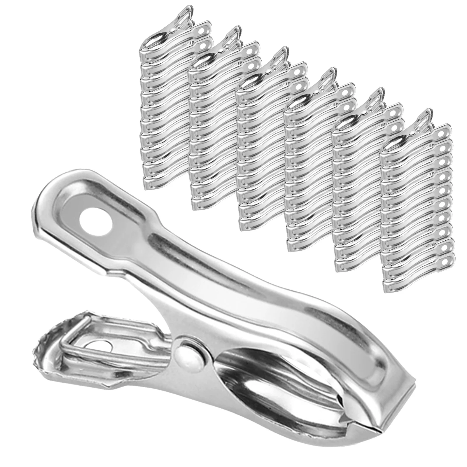 

60pcs Heavy Duty Fixing Plant Cover Netting Clamp For Greenhouse Beach Wind Resistant Garden Clip Stainless Steel Towel Sturdy