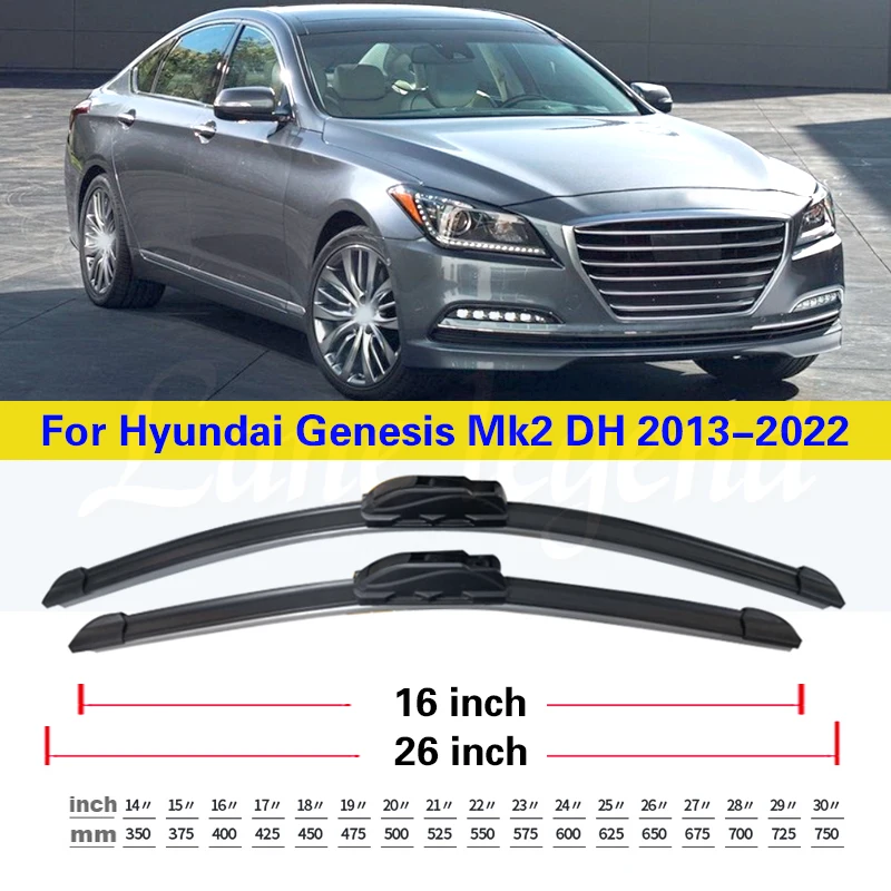 

2 шт. для Hyundai Genesis G80 Mk2 DH 2013-2022 передние щетки стеклоочистителя лобовое стекло чистое окно автомобильные щетки от дождя 26 "+ 16"