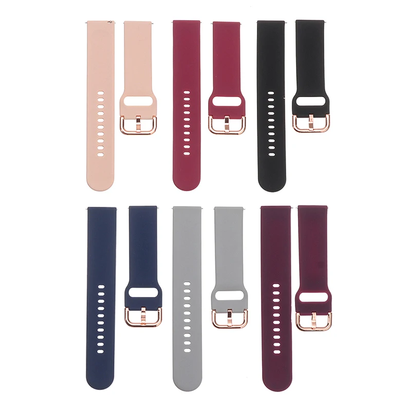 20mm Replacement Watch Strap Adjustable Watchband For Samsung Galaxy Watch Active 2 Silicone Band Smart Watch Accessories