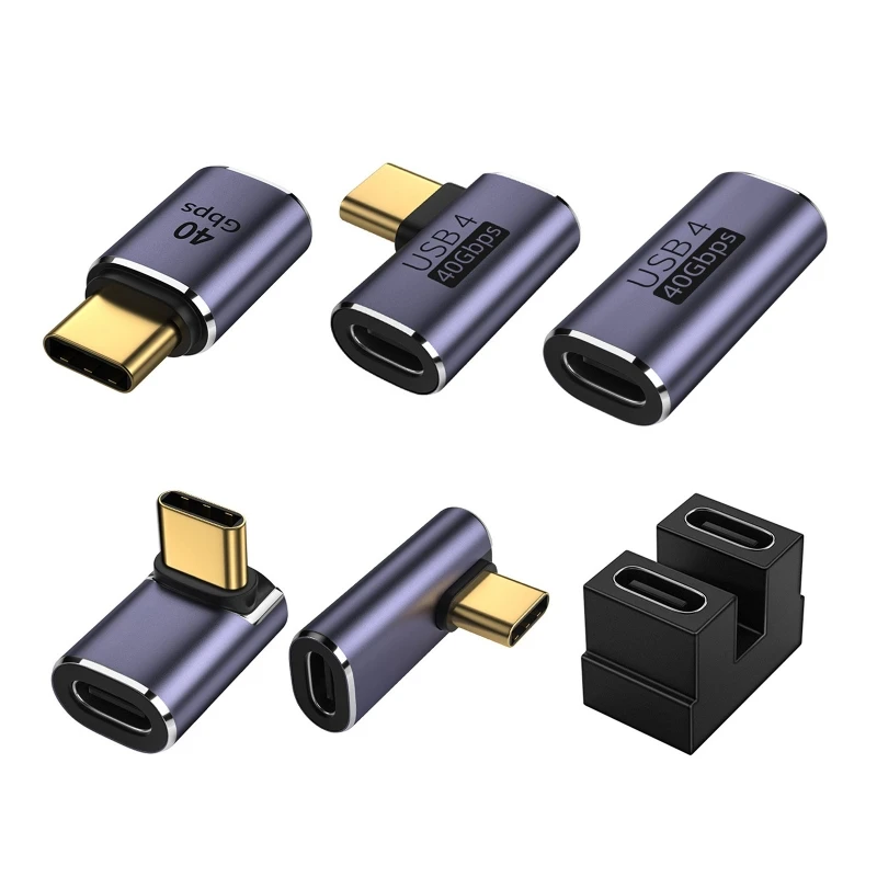 

Адаптер USB C U-образный Прямой Угловой адаптер Type C Женский к Type C Мужской 40 Гбит/с адаптер для быстрой передачи данных конвертер адаптер для за...