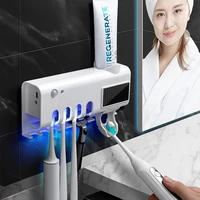 solar energy uv toothbrush holder wall toothbrush sterilizer automatic toothpaste dispenser squeezers bathroom accessories