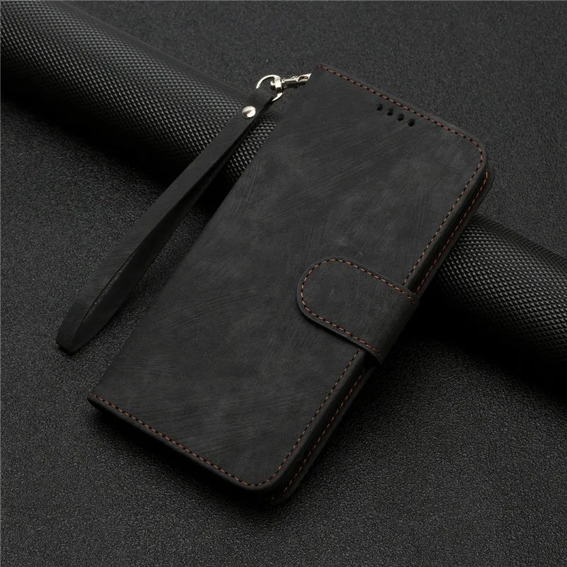 Textured Solid Colors Phone Wallet Case For OPPO A17 A 17 OPA17 OPPOA17 CPH2477 Coque Fundas Matte Flip Cover Protect Bags