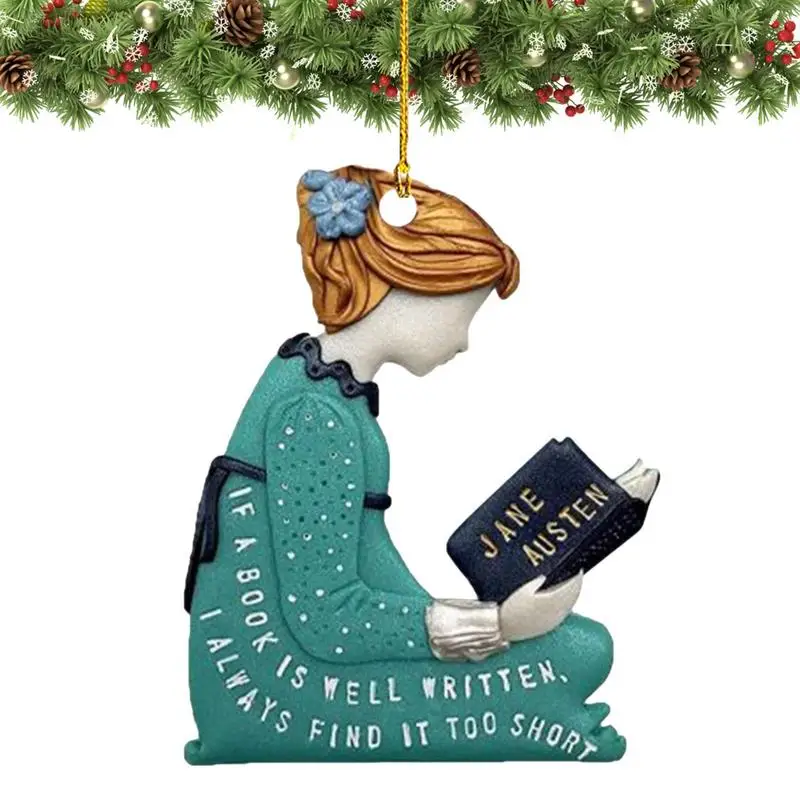 

Подвесные Украшения для рождественской елки, Рождественская елка для чтения, акриловые подвесные украшения, украшения для рождественской ...