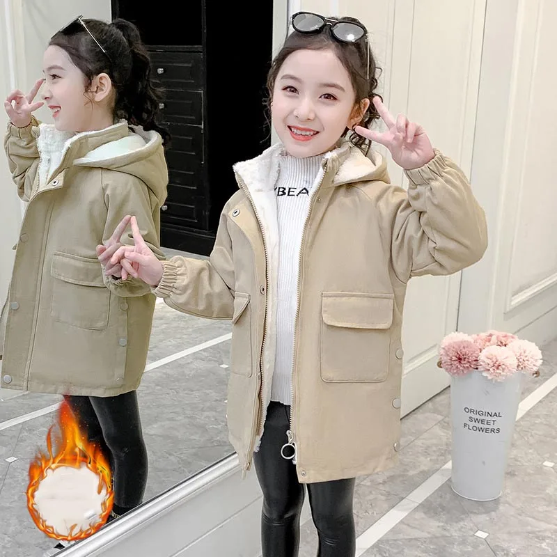 ZOETOP зимняя детская утепленная хлопковая куртка для девочек бархатные парки на