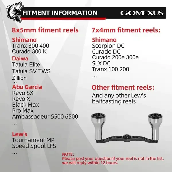Фото Рукоятка для катушки Gomexus 120 мм с ручкой 30 мм, совместимая с катушками Shimano Daiwa Abu Garcia SLX DC Tarula. №3