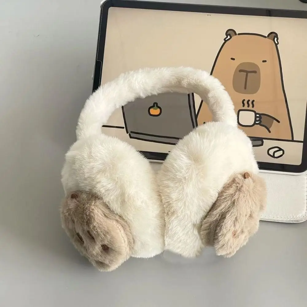 Милый зимний плюшевый шарф с капибарой ветрозащитные перчатки героями