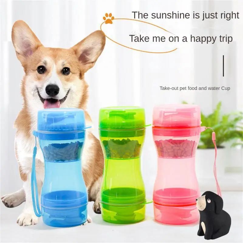 

Portable Go Out With Water Cups Plastics Accompanying Water Food Cups Dog Out Of The Water Cup Creative Pet Drinking Bottle