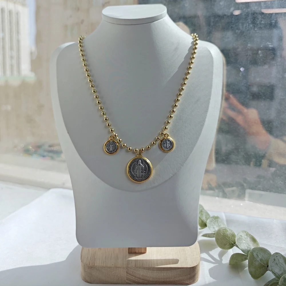 5 шт./лот двустороннее ожерелье с подвеской в виде медалей Святого Иуди