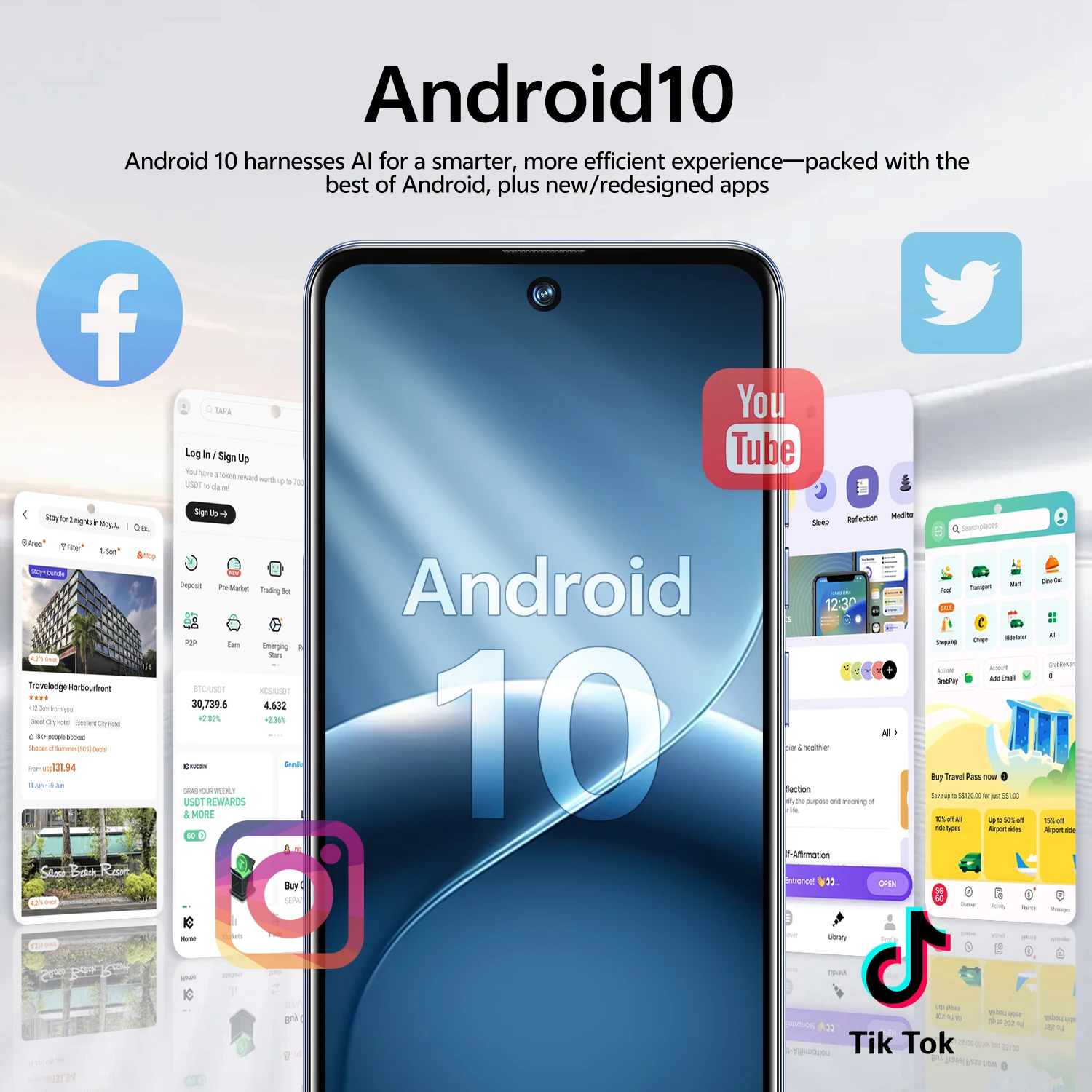 Смартфон IVMI Global Camon50 Pro, 6.85 дюйма, Android 10, 3 ГБ ОЗУ, 16 ГБ ПЗУ, Face ID, 4G, Google Play Store (art.: 3920dc45b127b) - 3920dc45b127b