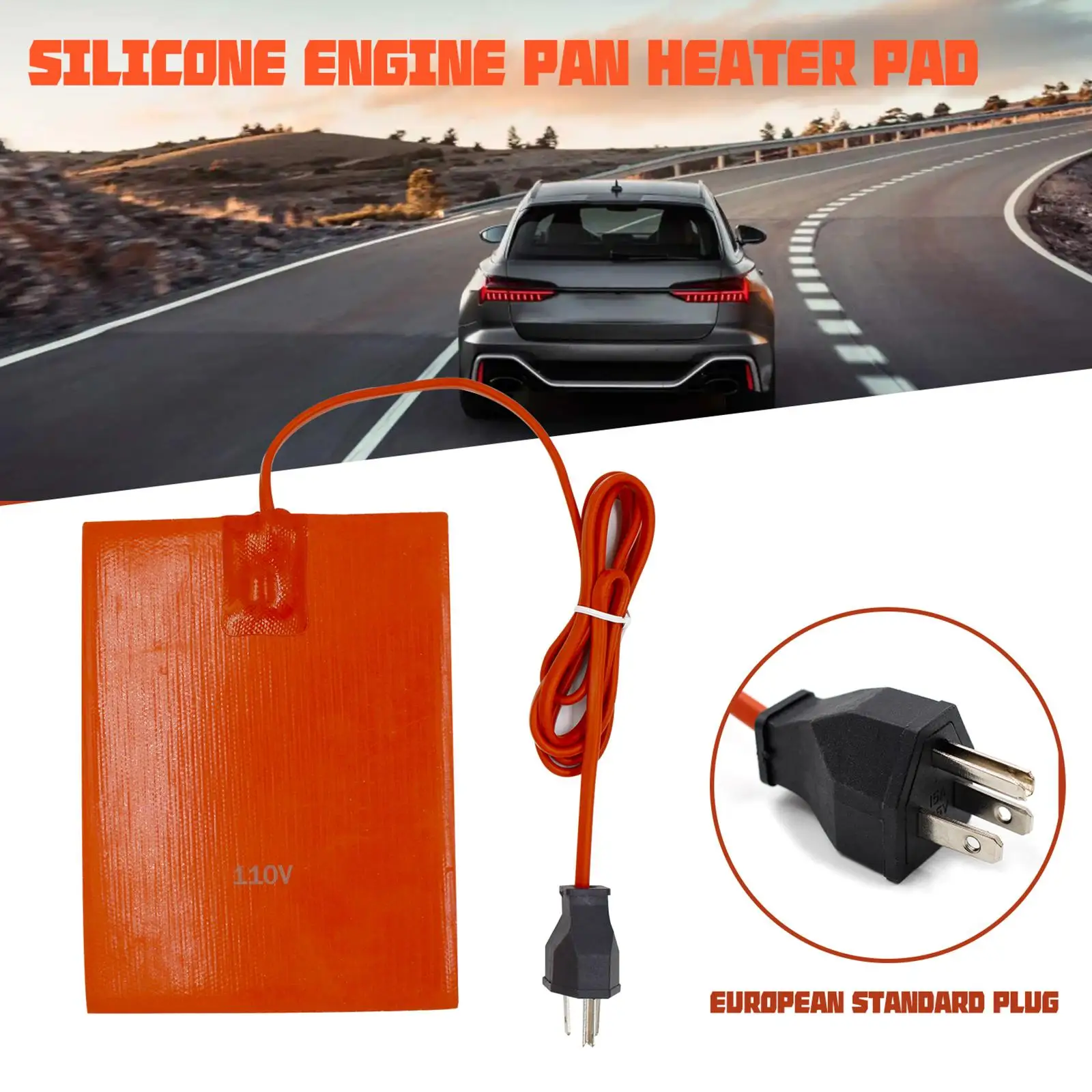 

Electric Car Engine Oil Pan Sump Tank Heater Plate 15x20cm Waterproof Universal Silicone Heating Pad Cord 110V US
