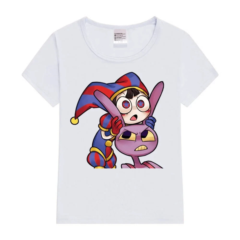 Детская Футболка Pomni TADC С Цирковой Тематикой Хлопковый Топ Унисекс Короткими