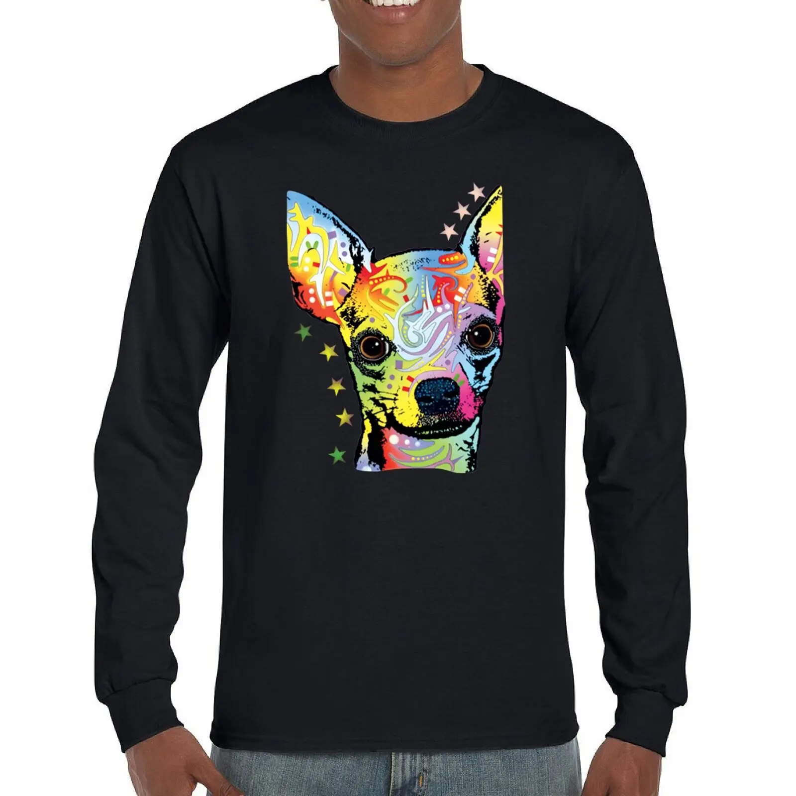 Dean Russo милая футболка с длинными рукавами чихуахуа неоновая красочная маленькая