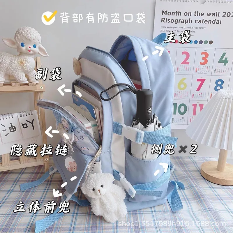 Новый школьный ранец Sanrio Cinnamoroll Babycinnamoroll вместительный повседневный и легкий