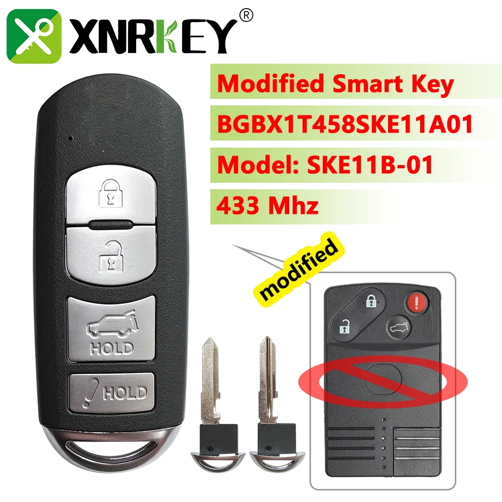 Модифицированный умный дистанционный Автомобильный ключ XRNKEY с 4 кнопками 434 МГц