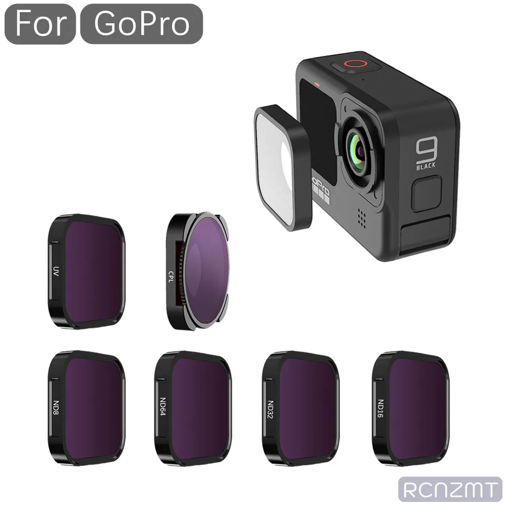 

Action Camera Filters Set for GoPro Hero 11 Filter ND 8 ND16 ND32 CPL Lens Filter Protective for GoPro 10 /9 ND Accessories