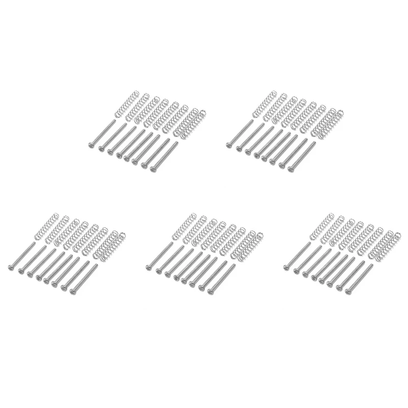 

40 Pcs M2.5X32MM Electric Guitar Humbucker Pickups Adjust Height Screw And Spring - Pitch 0.4Mm - Silver