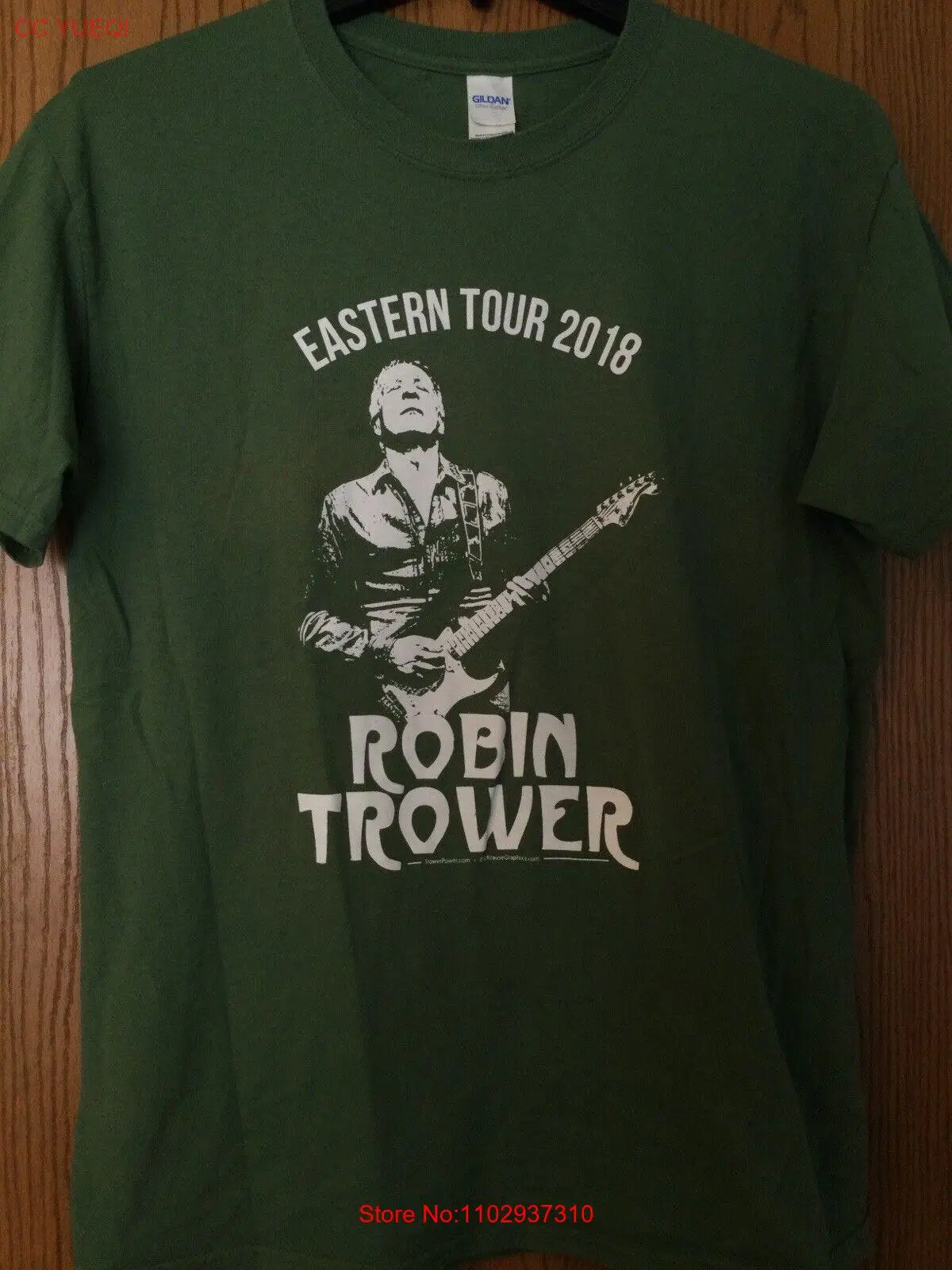 Robin Trower-восточное путешествие 2018-зеленая рубашка-L