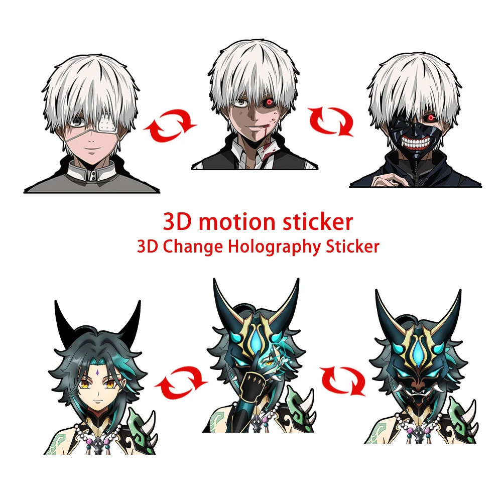 

Anime 3D Change Holography Sticker Kurosaki Ichigo Xiao Cartoon Sticker Collection Cars Laptop Refrigerator Christmas Gifts