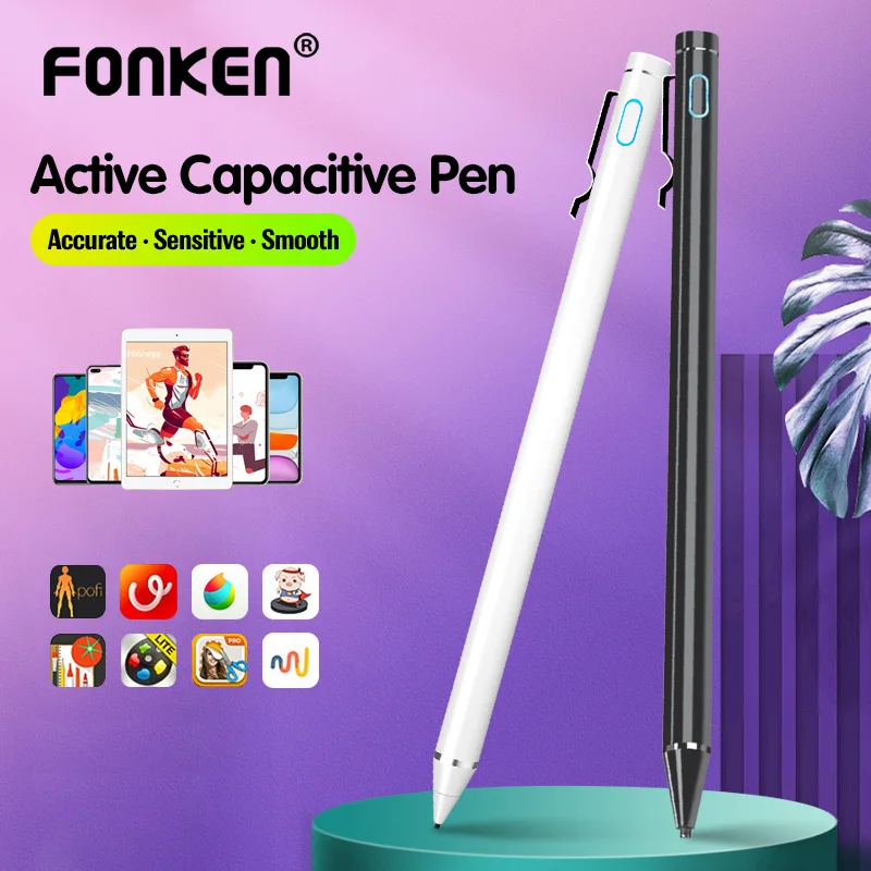 Стилус FONKEN для планшета Ipad Samsung Android, универсальный стилус для рисования с сенсорным экраном, активный емкостный карандаш для Apple Pen