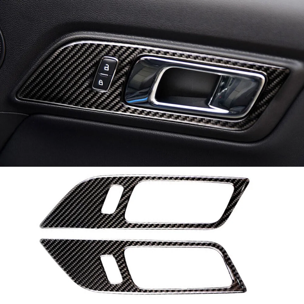

2 шт., молдинги из углеродного волокна для внутренней двери автомобиля Ford Mustang 2015-2019