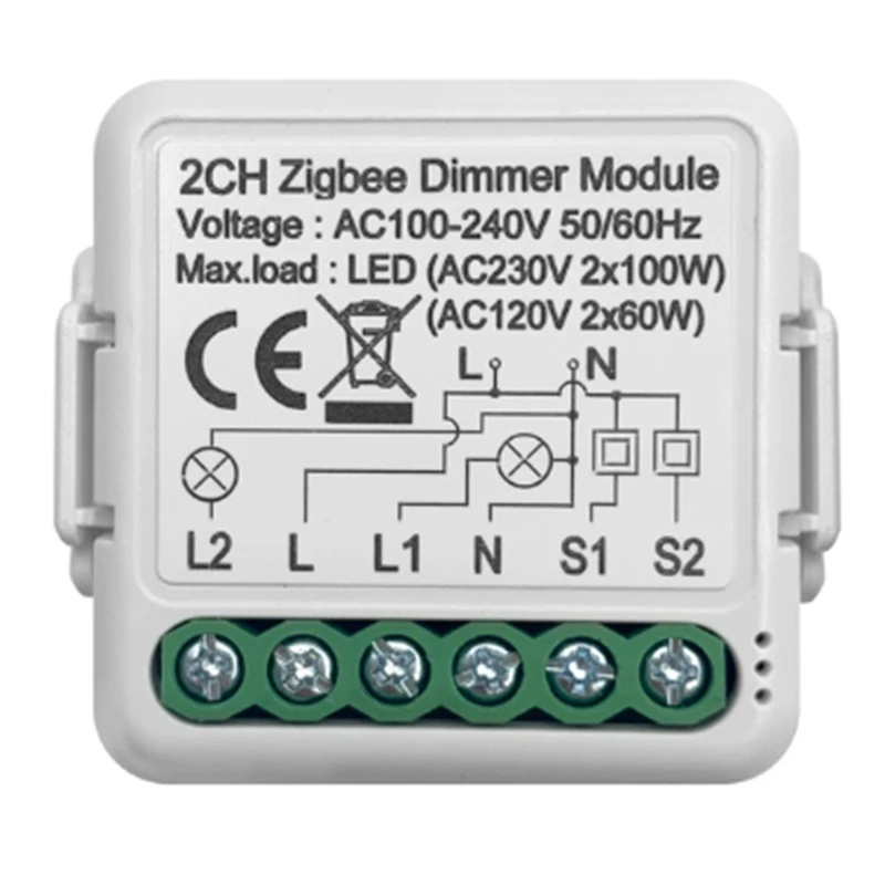 

NEW-Tuya Zigbee Smart Dimmer Switch Module Supports 2 Way Control DIY Dimmable Switches 10A Work For Alexa