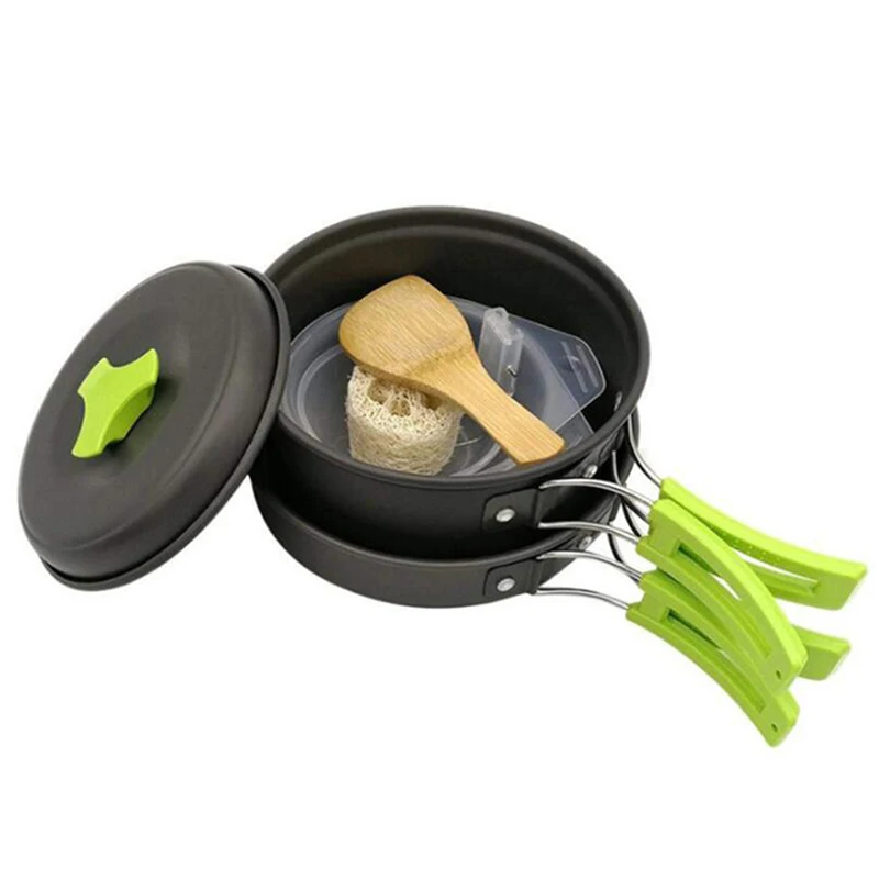 

Camping Equipment Tableware Cooking Set Outdoor Cookware Pan Pot Set Bowl Spoon Fork Utensils For Hiking Picnic Travel Wild