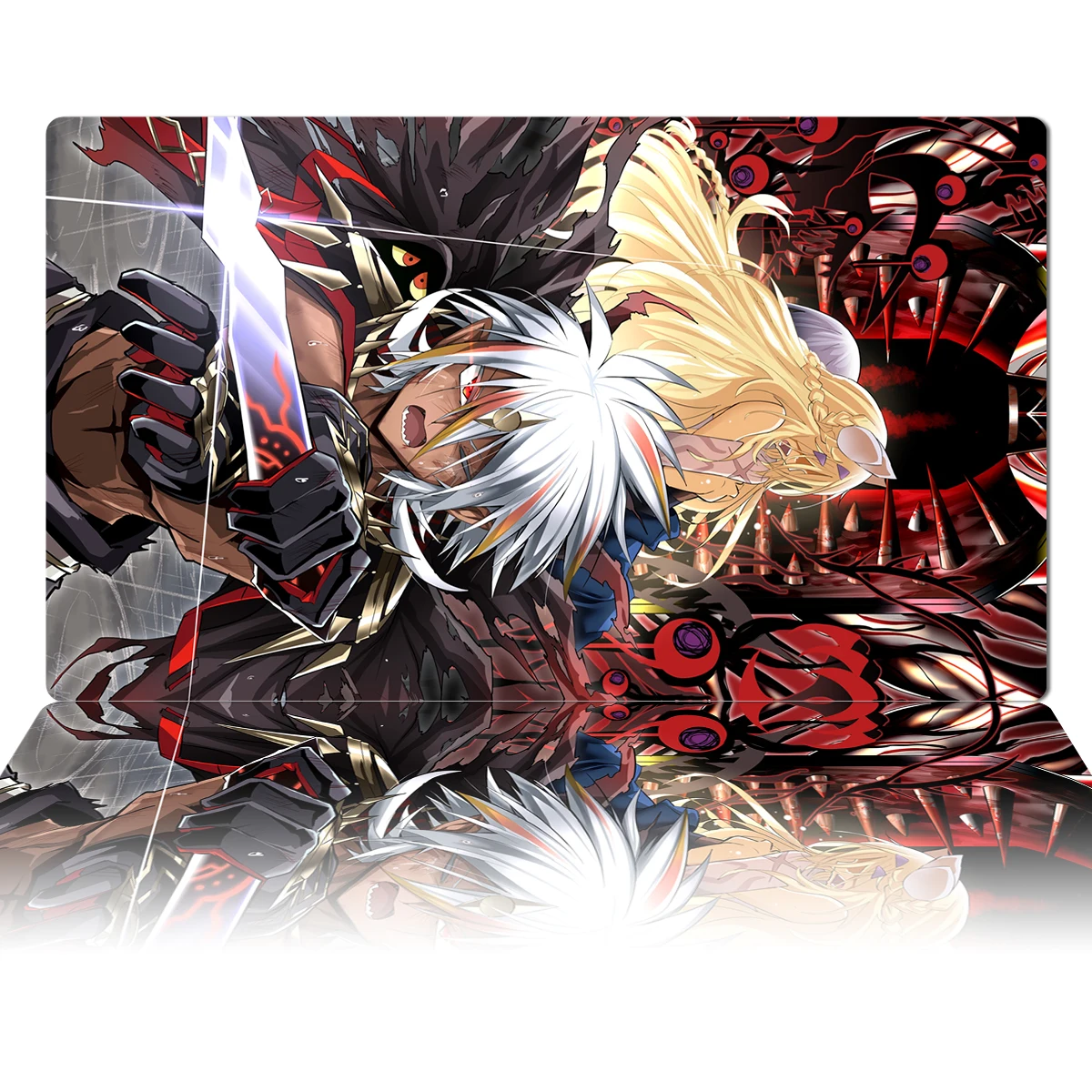 

YuGiOh Playmat Ecclesia & Fallen of Albaz TCG OCG CCG Trading Card Game Board Game Mat Anime Mouse Pad Rubber Desk Mat Zones Bag