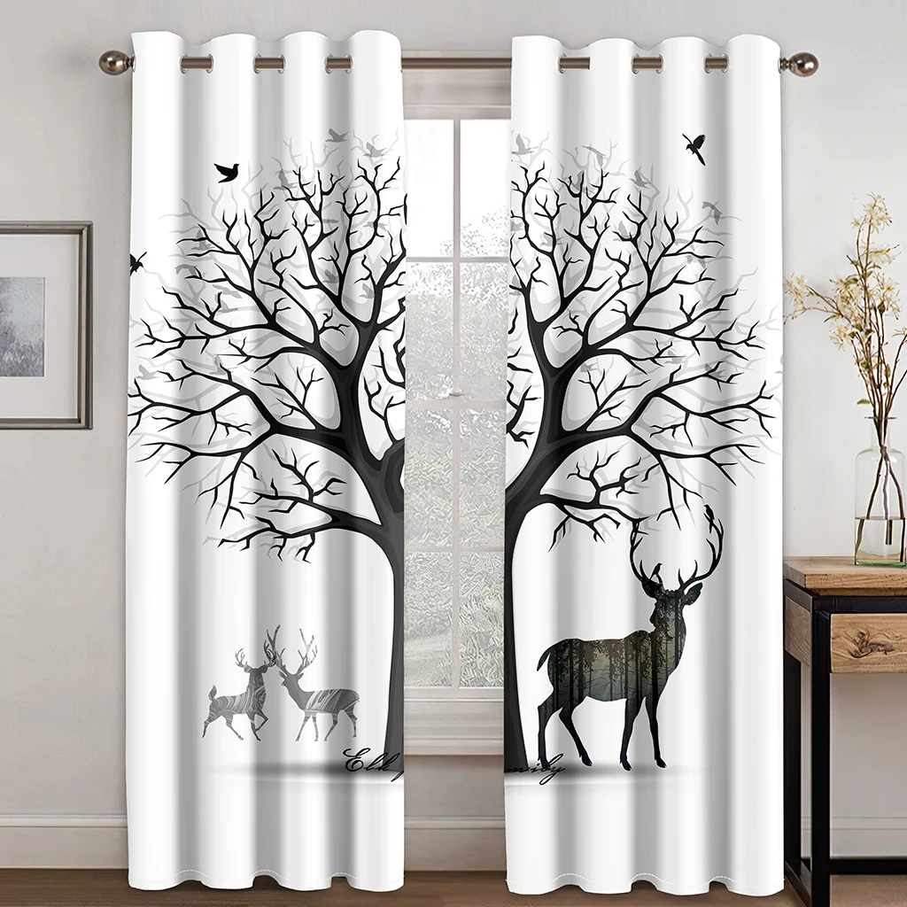 Занавеска с маленьким деревом и овечкой роскошная декоративная 3D занавеска для