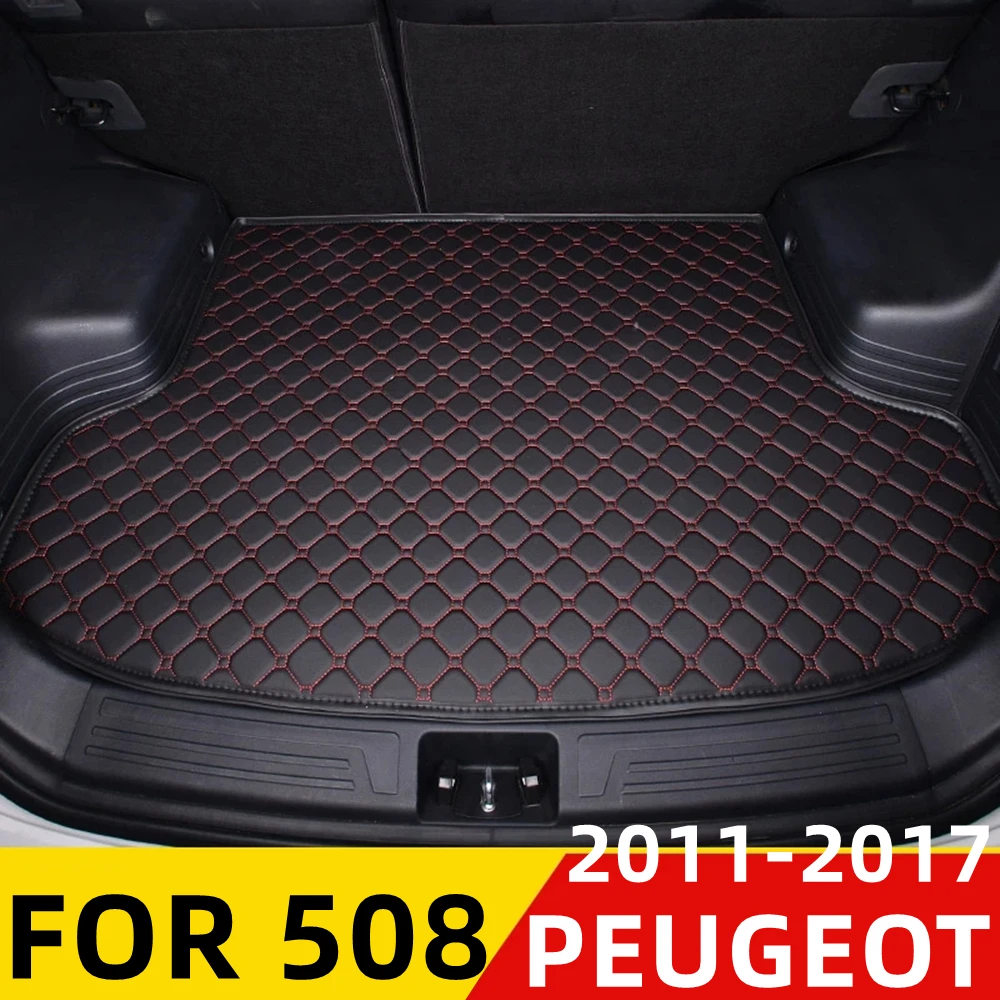 

Коврик для багажника автомобиля для Peugeot 508 2011 2012-2017, плоский боковой водонепроницаемый задний коврик для груза, коврик, аксессуары для авто, ...